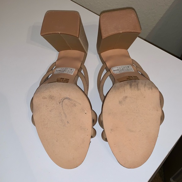 Nude Strappy Block Heels - Picture 6 of 6